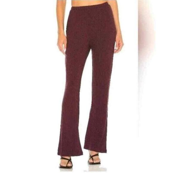 Revolve n: PHILANTHROPY NWT Reign Wine Red Pocketed Ribbed Wide Bootcut Pants XS - Picture 2 of 12
